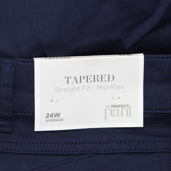 NWT Cj Banks Tapered Straight Fit Mid-Rise Dress Pants JOS-5565 24W Navy Blue - Picture 7 of 9